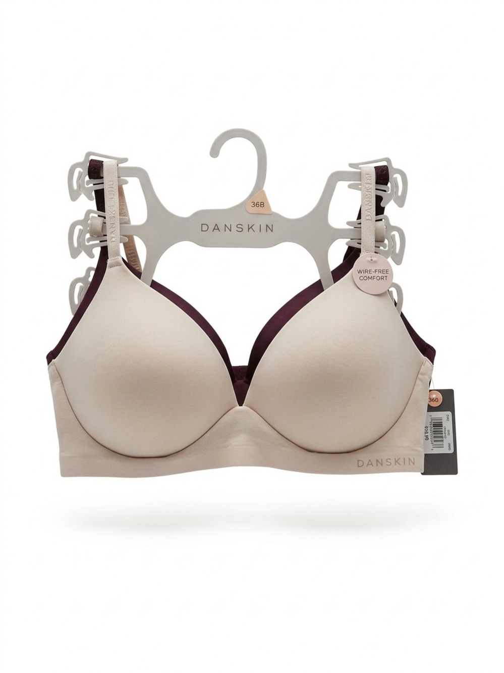 NWT Danskin Women Wire-Free Comfort Bra 3-Pack Seamless Molded Wireless 36B
